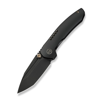 WE Micro Trogon Folding Knife Black Titanium Handle M390 Plain Edge Black Stonewash Finish WE24043-1