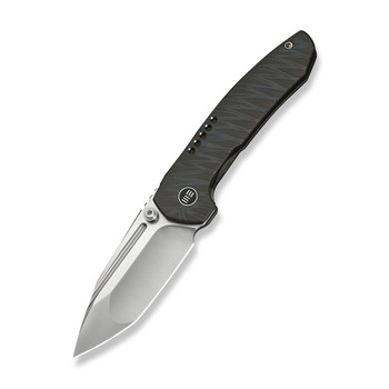 WE Micro Trogon Folding Knife Tiger Stripe Flame Titanium Handle M390 Plain Edge Satin Finish WE24043-3