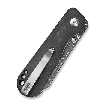 Civivi Crabby Folding Knife Shredded Carbon Fiber Handle Damascus Plain Edge C24055-DS1