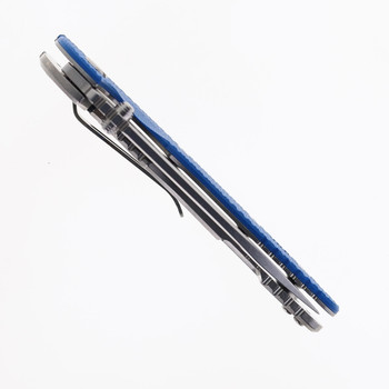 Hinderer XM-18 Skinny Slicer Folding Knife Blue G10 Handle Magnacut Stonewashed Finish