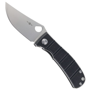 TwoSun Folding Knife Black Titanium Handle YJ01-V1 Plain Edge TS408-YJ01-BLACK