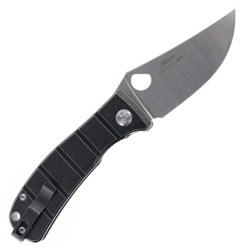 TwoSun Folding Knife Black Titanium Handle YJ01-V1 Plain Edge TS408-YJ01-BLACK