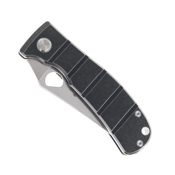 TwoSun Folding Knife Black Titanium Handle YJ01-V1 Plain Edge TS408-YJ01-BLACK