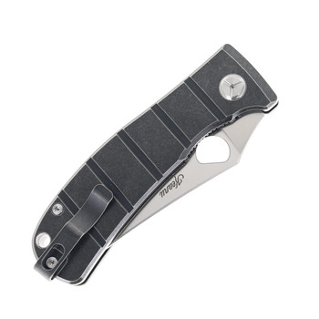 TwoSun Folding Knife Black Titanium Handle YJ01-V1 Plain Edge TS408-YJ01-BLACK