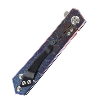 TwoSun Folding Knife Gray Titanium Handle D2 Plain Edge TS20-D2-C