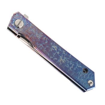 TwoSun Folding Knife Gray Titanium Handle D2 Plain Edge TS20-D2-C