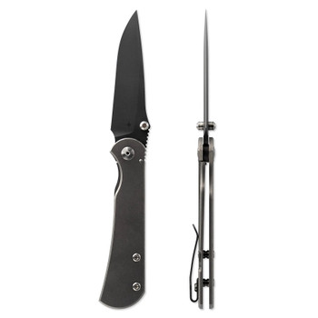 Toor Merchant 2.0 Stone Fixed Blade Knife Black Titanium Handle S35VN Plain Black Blade