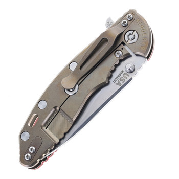 Hinderer XM-18 Skinny Slicer Folding Knife Red G10 & Stonewashed Bronze Titanium Handle Magnacut