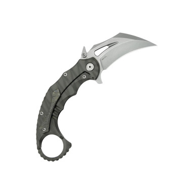 KB Wrath Folding Knife Diagonal Milling Titanium Handle M390 Karambit Plain Edge Beadblast Finish KB271B KB Wrath Folding Knife Diagonal Milling Titanium Handle M390 Karambit Plain Edge Beadblast Finish KB271B