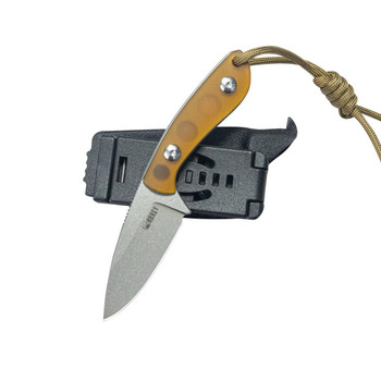 Kubey Bloom Fixed Blade Knife Ultem Handle 14C28N Plain Edge Beadblast Finish KU411C