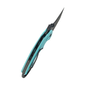 Kubey Jaw Folding Knife Tiffany Blue G10 Handle 14C28N Plain Edge Blackwash Finish KU439D Kubey Jaw Folding Knife Tiffany Blue G10 Handle 14C28N Plain Edge Blackwash Finish KU439D