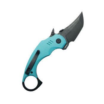 Kubey Jaw Folding Knife Tiffany Blue G10 Handle 14C28N Plain Edge Blackwash Finish KU439D Kubey Jaw Folding Knife Tiffany Blue G10 Handle 14C28N Plain Edge Blackwash Finish KU439D