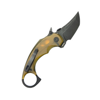 Kubey Jaw Folding Knife Ultem Handle 14C28N Plain Edge Blackwash Finish KU439E Kubey Jaw Folding Knife Ultem Handle 14C28N Plain Edge Blackwash Finish KU439E