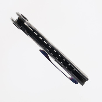 Tuya Allstar Folding Knife Iced Crystal Titanium Handle S90V Plain Edge 1750-C