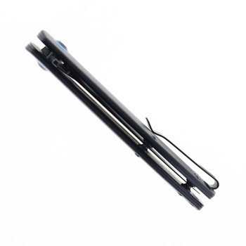 SixLeaf Folding Knife Black G10 Handle D2 Plain Black Blade SL-71