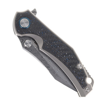 SixLeaf Folding Knife Titanium/Carbon Fiber Handle RWL34/PMC27 Plain Edge  SL-73