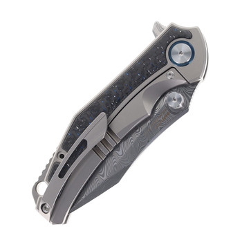 SixLeaf Folding Knife Titanium/Carbon Fiber Handle RWL34/PMC27 Plain Edge  SL-73