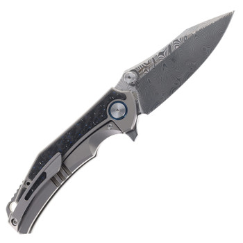 SixLeaf Folding Knife Titanium/Carbon Fiber Handle RWL34/PMC27 Plain Edge  SL-73