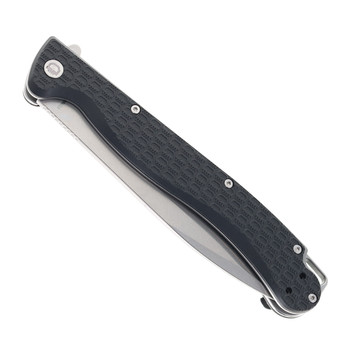 Daggerr Finka Folding Knife Black FRN Handle 8Cr13MoV Spear Point Plain Edge Stonewash Finish