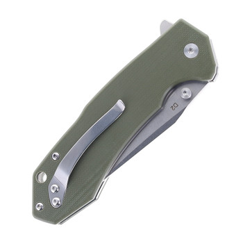 FreeTiger Folding Knife Green G10 Handle D2 Plain Edge Stonewash Finish FT930-GR