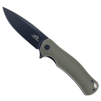 FreeTiger Folding Knife Green G10 Handle D2 Plain Black Blade FT71-GR