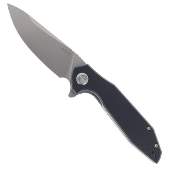 Kubey Nova Folding Knife Black G10 Handle D2 Plain Edge Bead Blast Finish KU117A