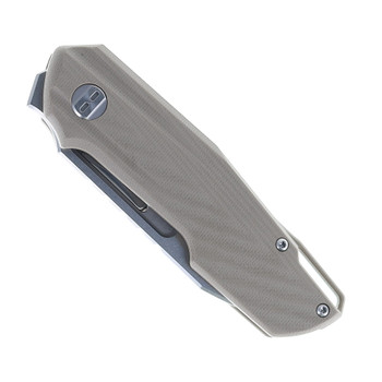 Compact EDC folder open to highlight blade shape and grip texture