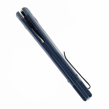 Blue-handled utility folder angled to highlight grip and pivot