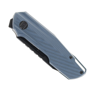 Compact EDC folder open to show blade profile and handle shape