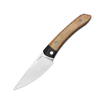 Kizer Momo Folding Knife Black G10/Brown Micarta Handle Nitro-V Plain Edge V4663A2