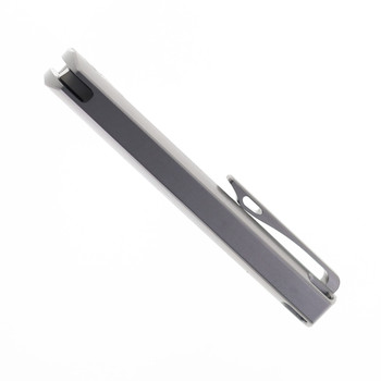 TwoSun Folding Knife Gray Titanium Handle M398 Plain Edge TS451-M398-Solid-Gray