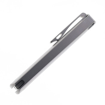 TwoSun Folding Knife Gray Titanium w/ Timascus Handle M398 Plain Edge TS451-M398-Solid-Gray