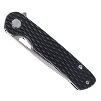 TwoSun Folding Knife Black Titanium Handle M390 Plain Edge TS328-M3-BK