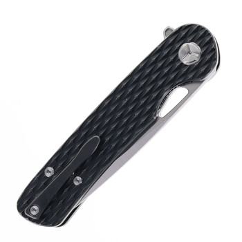 TwoSun Folding Knife Black Titanium Handle M390 Plain Edge TS328-M3-BK