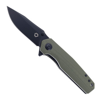 カーボンハンドル SixLeaf Folding Knife Green G10 Handle D2 Plain Black Blade SL-72