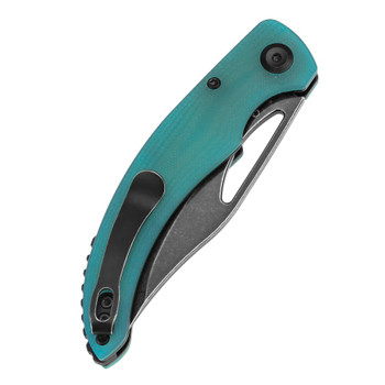 Tenable Gideon Folding Knife Tiffany Blue G10 Handle Nitro-V Plain Edge Blackwash Finish T1119A5