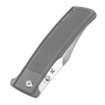 Kansept Bison Folding Knife Gray Titanium Handle S35VN Plain Edge K1108A1