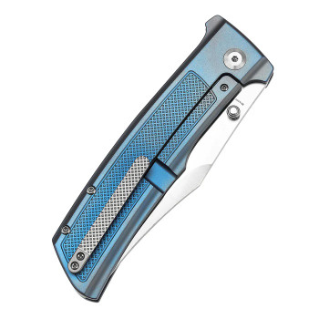 Kansept Bison Folding Knife Blue Titanium Handle S35VN Plain Edge Satin Finish K1108A2 Kansept Bison Folding Knife Blue Titanium Handle S35VN Plain Edge Satin Finish K1108A2