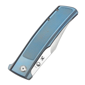 Kansept Bison Folding Knife Blue Titanium Handle S35VN Plain Edge Satin Finish K1108A2 Kansept Bison Folding Knife Blue Titanium Handle S35VN Plain Edge Satin Finish K1108A2