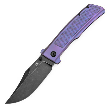 Kansept Bison Folding Knife Purple Titanium Handle S35VN Plain Edge Blackwash Finish K1108A5 Kansept Bison Folding Knife Purple Titanium Handle S35VN Plain Edge Blackwash Finish K1108A5