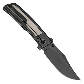 Kansept Bison Folding Knife Blackwash Titanium Handle S35VN Plain Edge Blackwash Finish K1108B1