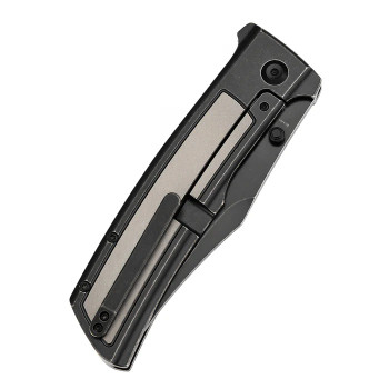 Kansept Bison Folding Knife Blackwash Titanium Handle S35VN Plain Edge Blackwash Finish K1108B1