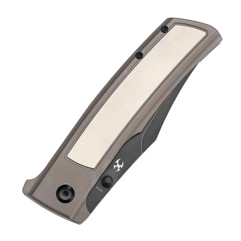 Kansept Bison Folding Knife Bronze Titanium Handle S35VN Plain Edge Blackwash Finish K1108B3