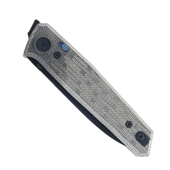 Reate PL-6 Folding Knife Black Micarta Handle Nitro-V Plain Black PVD Blade