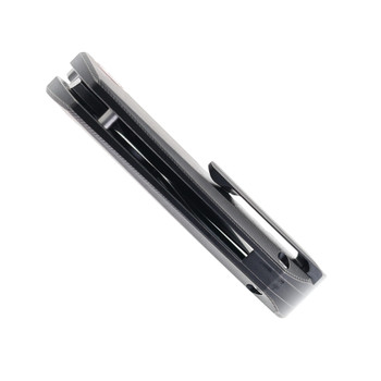 TwoSun Folding Knife Black Titanium Handle 14C28N Plain Edge TS498-14C28N-Black
