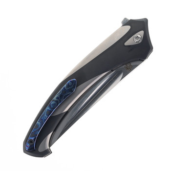 Poikilo Blade Orca Midtech Folding Knife Black/Gray Titanium Handle M398 Drop Point Plain Edge Orca-M Poikilo Blade Orca Midtech Folding Knife Black/Gray Titanium Handle M398 Drop Point Plain Edge Orca-M