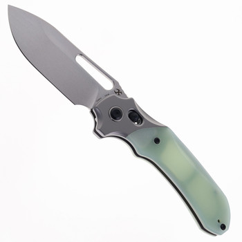 Kanspet Quasar Folding Knife Black Micarta Handle 154CM Plain Edge Stonewash Finish T1099V1