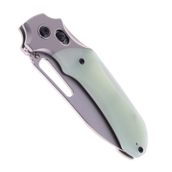 Kanspet Quasar Folding Knife Black Micarta Handle 154CM Plain Edge Stonewash Finish T1099V1