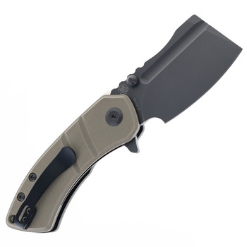 Kansept Korvid M T2030A2 Mini Cleaver Gray TiCn Coated 154CM Blade Light Sand G10 Handle Folding Knife