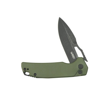 Kubey RDF Pocket Knife Green G-10 Handle 3.11" Blackwash 14C28N Blade Knife KU316K
